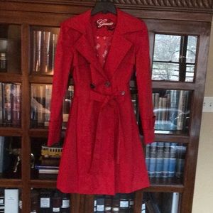 Guess NWOT trench coat RED sz. M